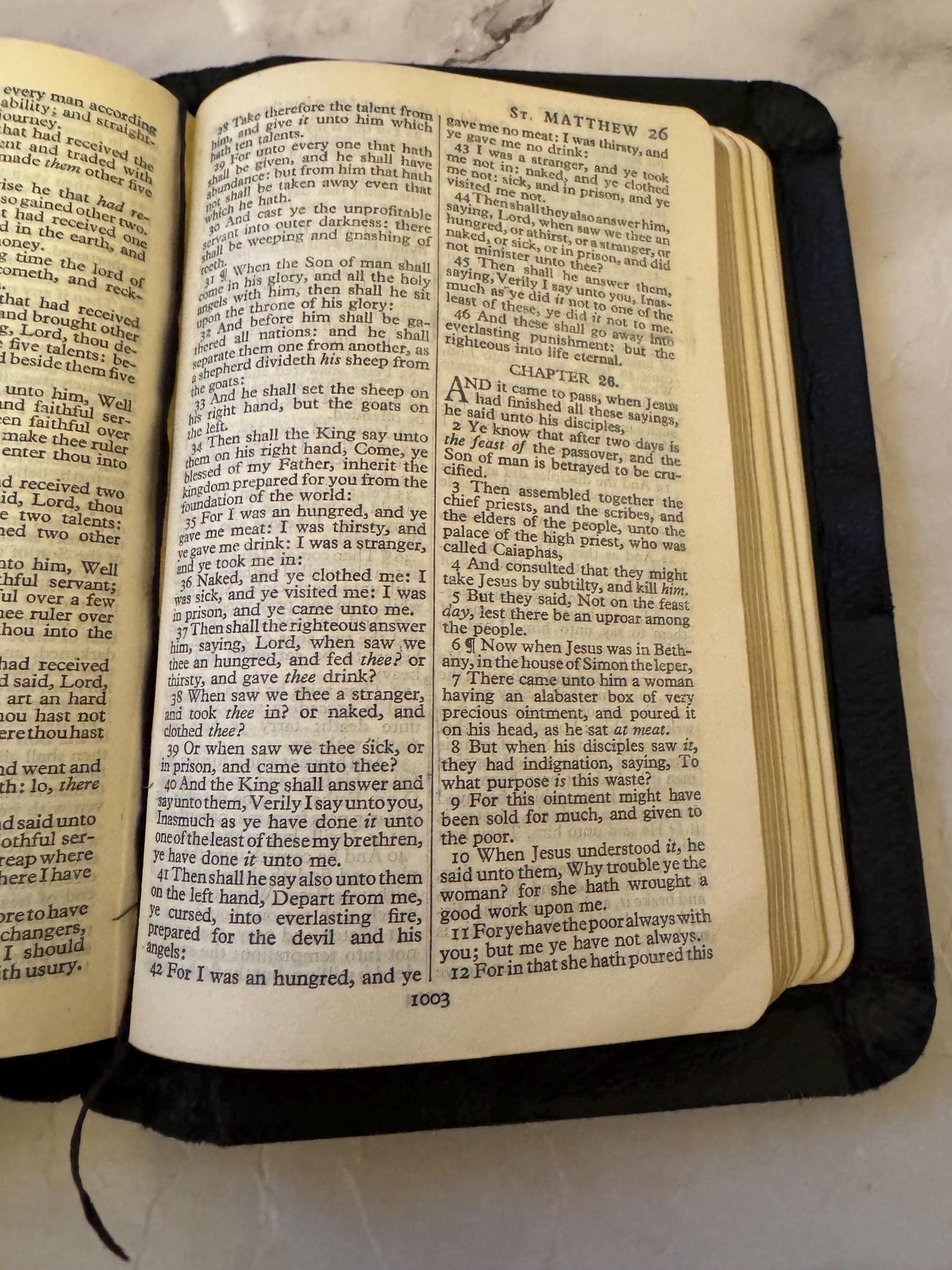 Antique Holy Bible Yapp Binding Early 1900s Leather Bound KJV Vintage Christian Bible Pocket - Ref x613