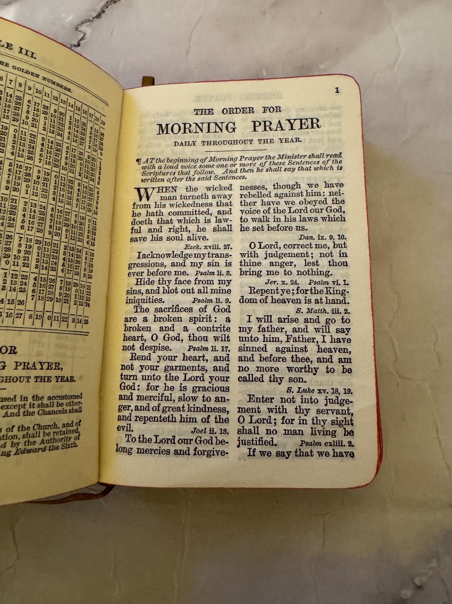 Antique Book of Common Prayer 1916 Leather Bound Church of England Vintage Christian Prayer Book Gift - Ref x612