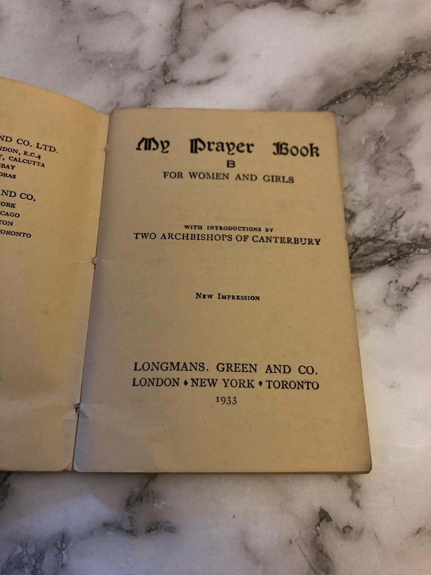 1933 Antique Prayer Book for Women Vintage Christian Prayer Book Gift - (Ref x387)