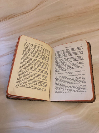 Antique Holy Communion Book 1905 – Vintage Christian Prayer Book - (Ref X40)