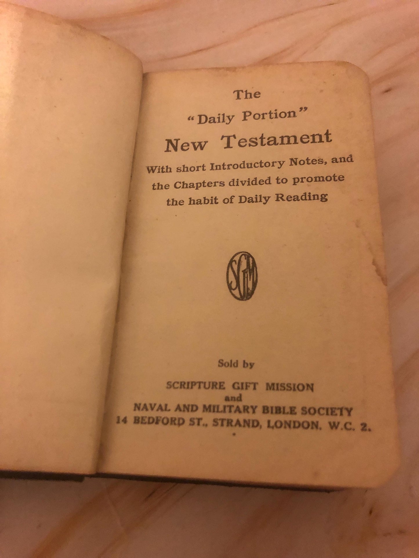 1800s Miniature Pocket Bible Daily Portion Edition - Ref x479