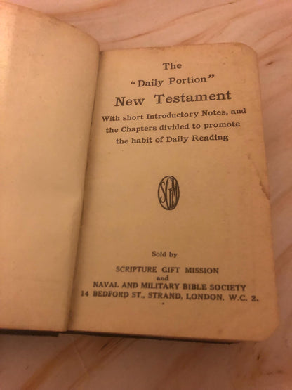 1800s Miniature Pocket Bible Daily Portion Edition - Ref x479