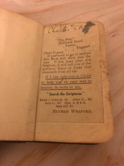 1800s Miniature Pocket Bible Daily Portion Edition - Ref x479