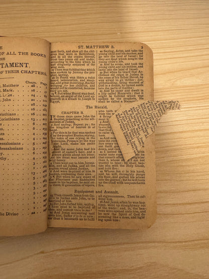 1800s Miniature Pocket Bible Daily Portion Edition - Ref x479