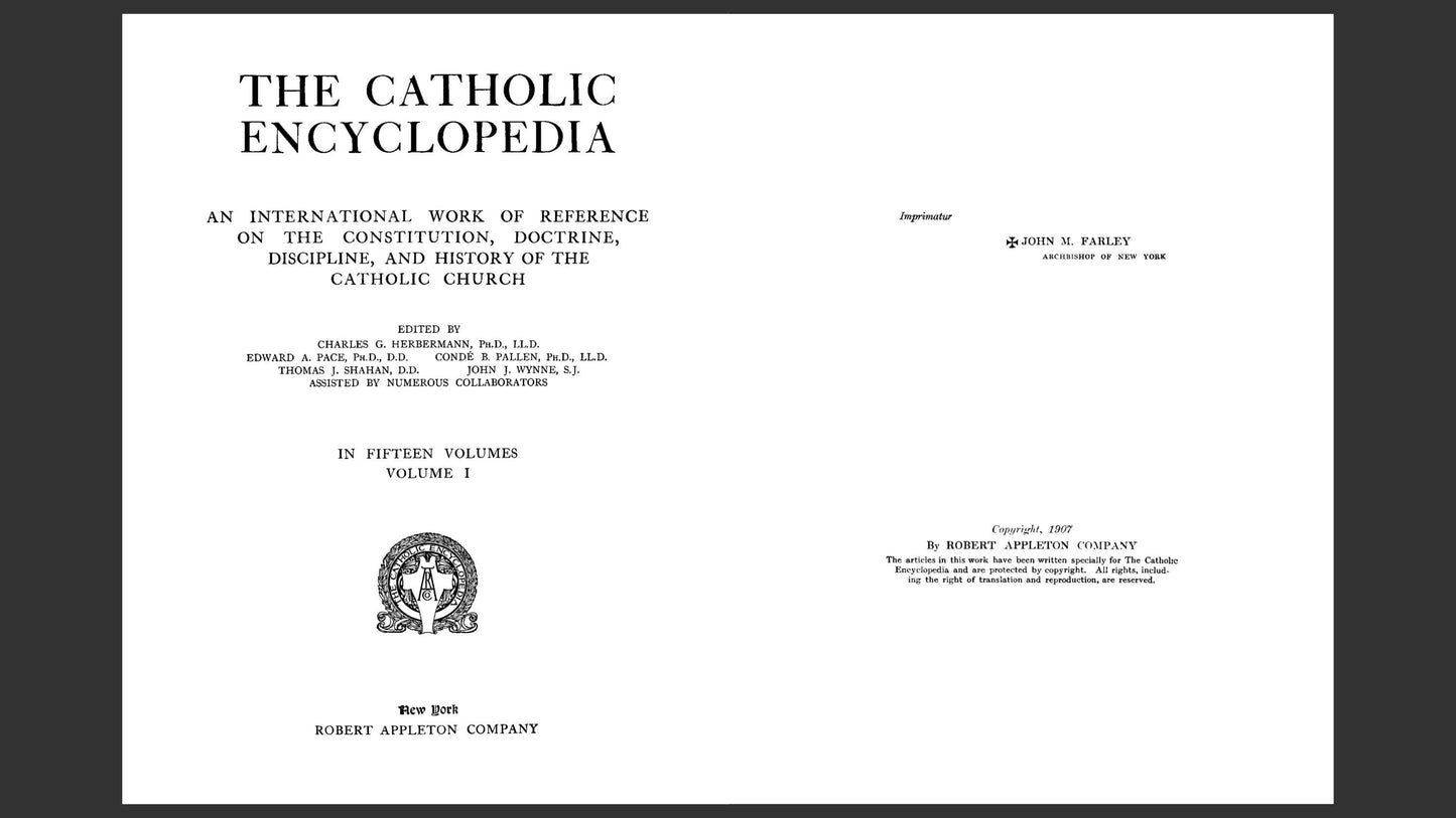Catholic Encyclopedia (1907–1922) Complete 17 Volumes PDF Download | Original Catholic Church History, Doctrine & Theology