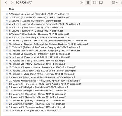 Catholic Encyclopedia (1907–1922) Complete 17 Volumes PDF Download | Original Catholic Church History, Doctrine & Theology