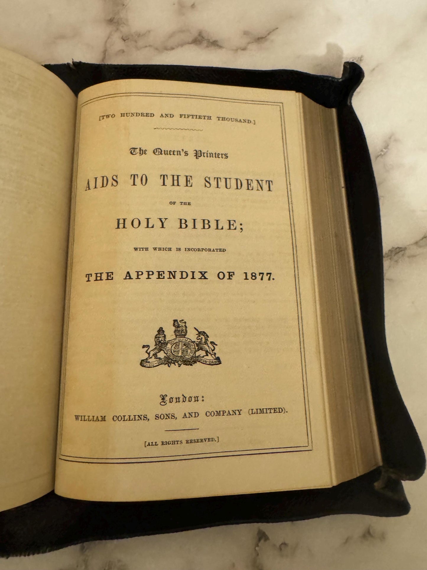 1877 King James Holy Bible Leather Yapp Binding - Ref x607