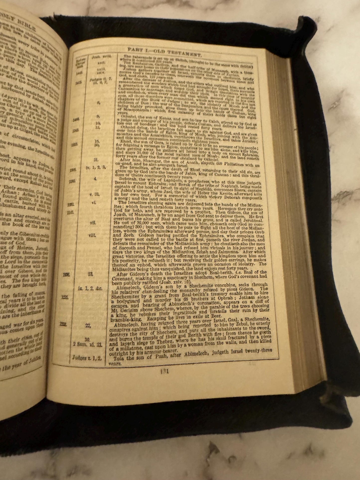 1877 King James Holy Bible Leather Yapp Binding - Ref x607