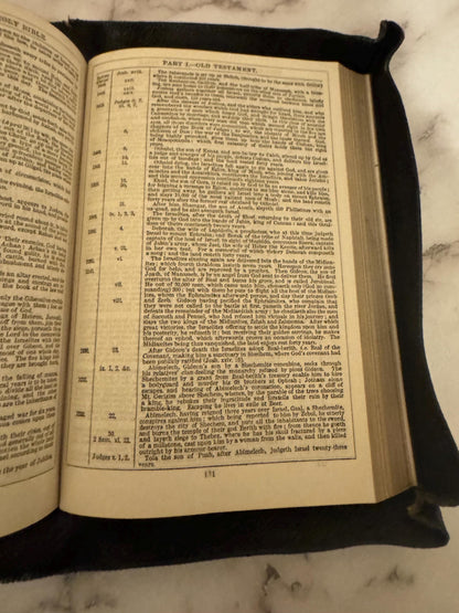 1877 King James Holy Bible Leather Yapp Binding - Ref x607