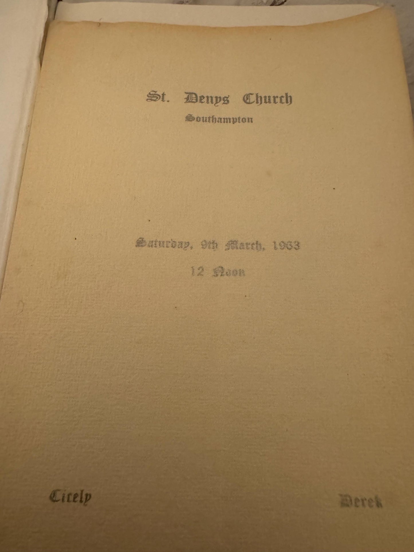 1994 NIV Bible with 1963 Church Wedding Pamphlet Vintage Christian Keepsake Gift - Ref x582