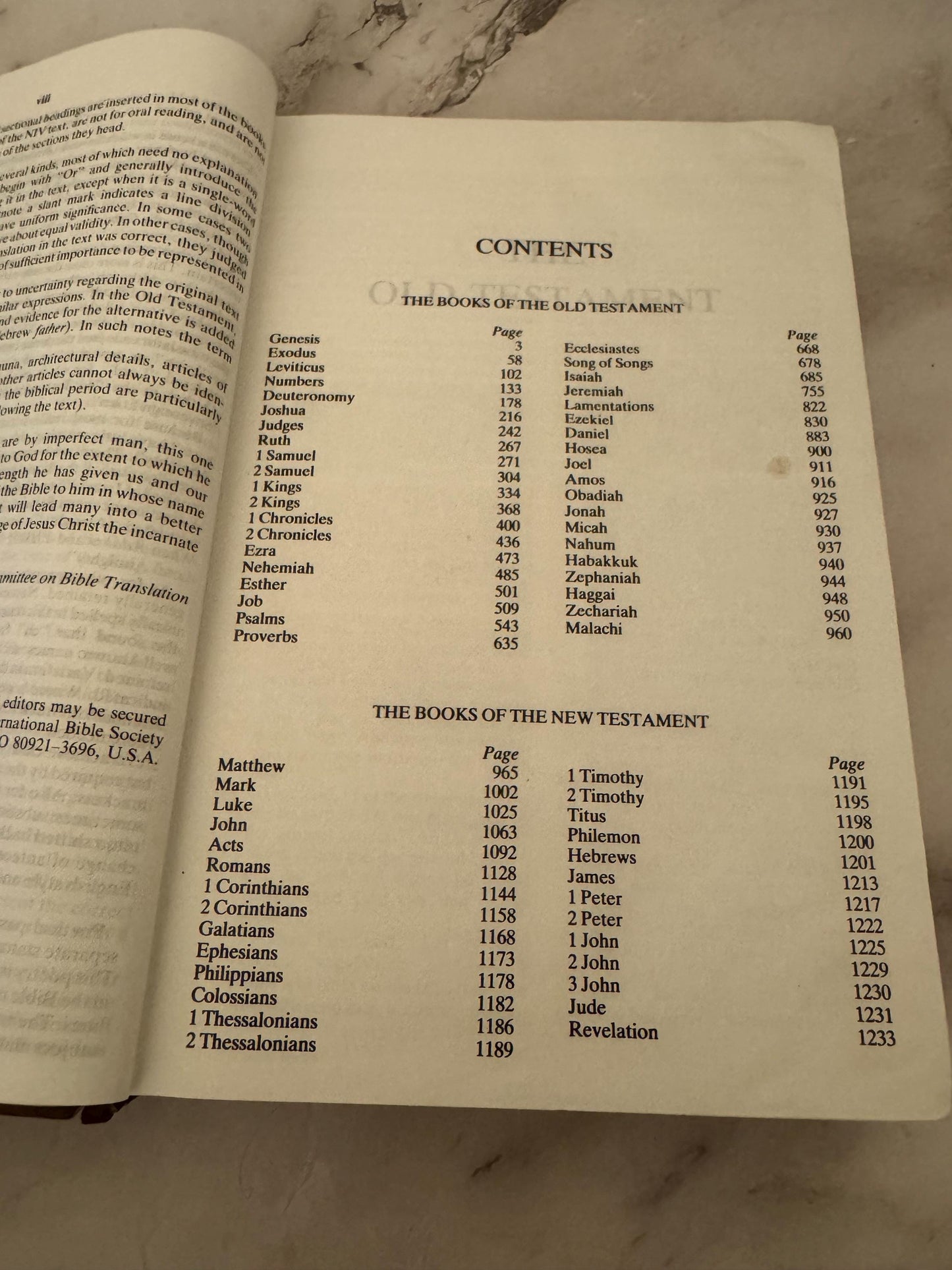 1994 NIV Bible with 1963 Church Wedding Pamphlet Vintage Christian Keepsake Gift - Ref x582