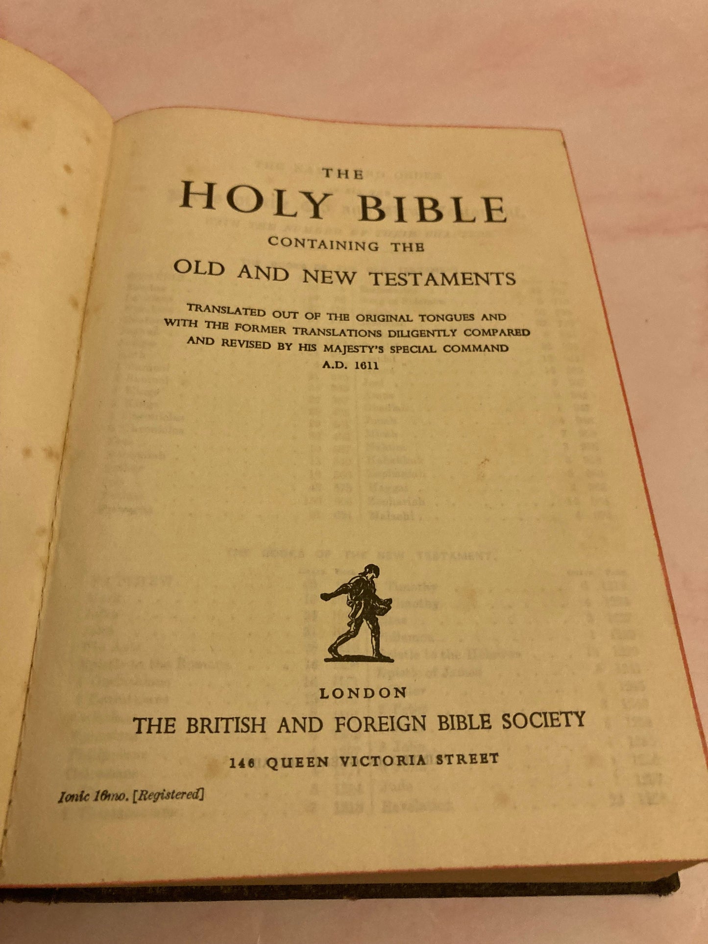 1952 Holy Bible – British & Foreign Bible Society Vintage KJV Bible - (Ref 191)