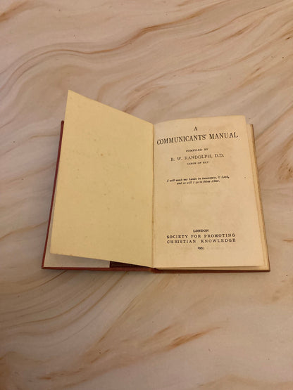 1935 Communicants Manual Pocket Prayer Book - (Ref X56)