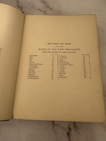 Antique Illustrated New Testament Bible – Late 1800s Christian Book - Ref x595