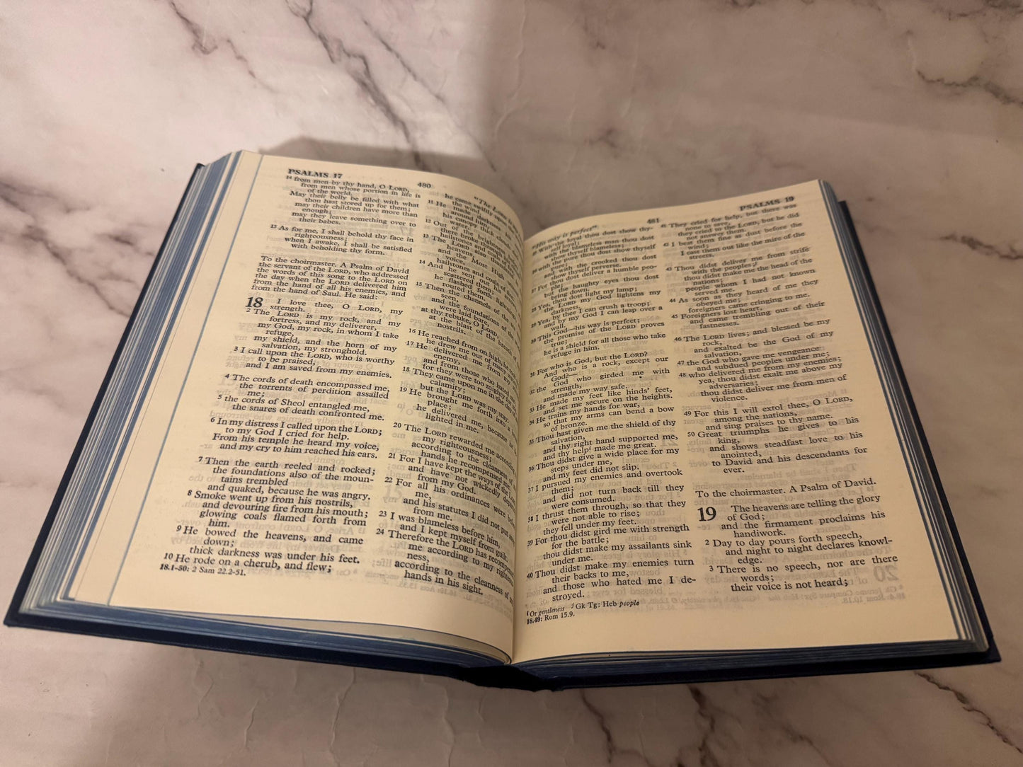 Vintage Holy Bible RSV 1952 Collins – Blue Hardcover Christian Gift, Compact Bible - Ref x589