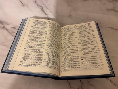 Vintage Holy Bible RSV 1952 Collins – Blue Hardcover Christian Gift, Compact Bible - Ref x589