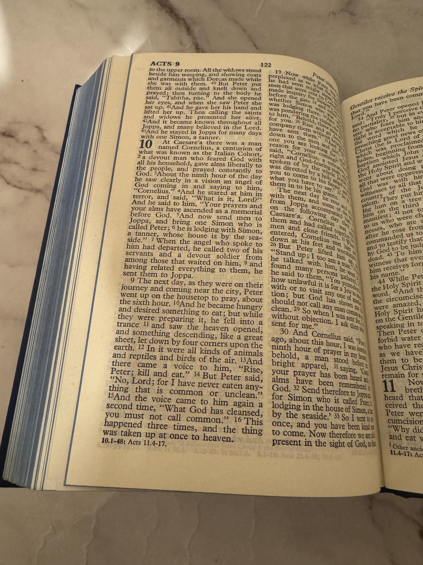 Vintage Holy Bible RSV 1952 Collins – Blue Hardcover Christian Gift, Compact Bible - Ref x589