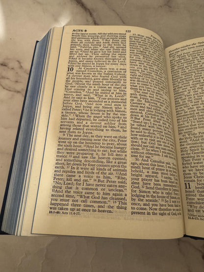 Vintage Holy Bible RSV 1952 Collins – Blue Hardcover Christian Gift, Compact Bible - Ref x589