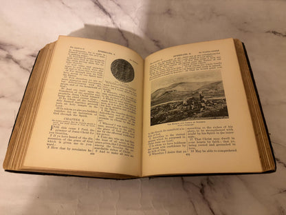 Antique Illustrated New Testament Bible – Late 1800s Christian Book - Ref x595