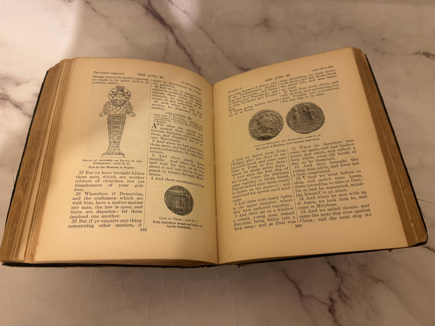 Antique Illustrated New Testament Bible – Late 1800s Christian Book - Ref x595
