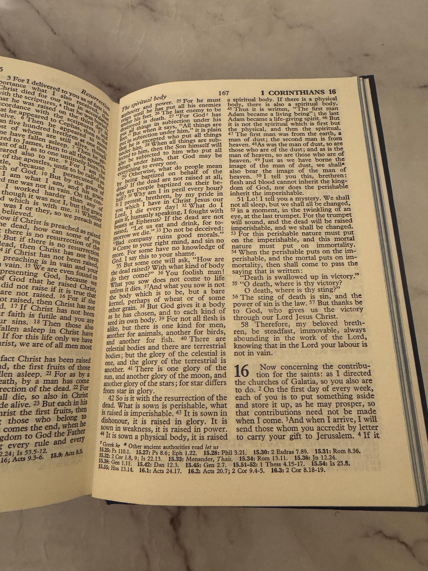 Vintage Holy Bible RSV 1952 Collins – Blue Hardcover Christian Gift, Compact Bible - Ref x589