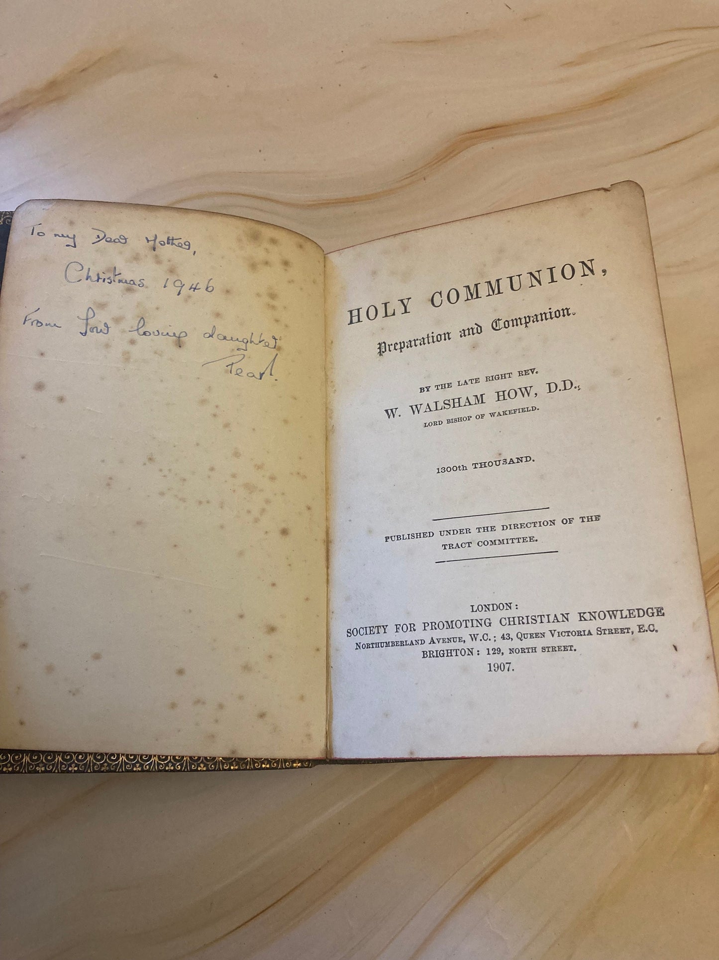 1907 Holy Communion Book Pocket Prayer Book Vintage Christian Religious Book - (x24)