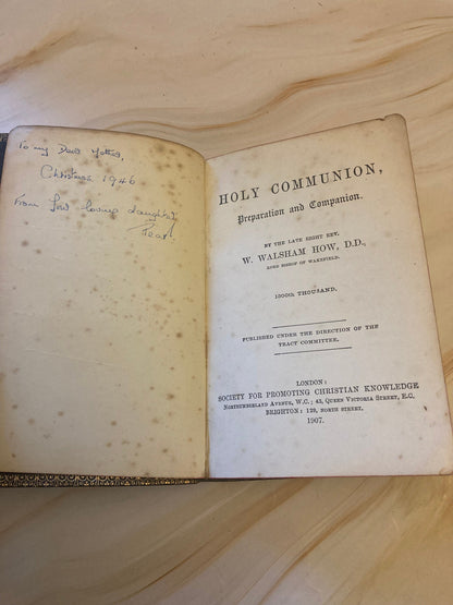 1907 Holy Communion Book Pocket Prayer Book Vintage Christian Religious Book - (x24)