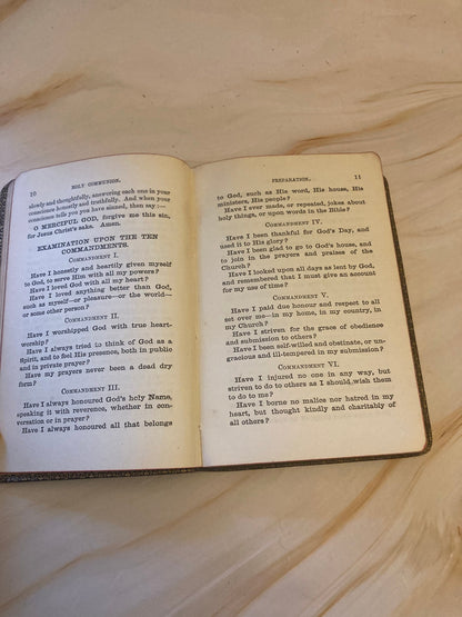 1907 Holy Communion Book Pocket Prayer Book Vintage Christian Religious Book - (x24)