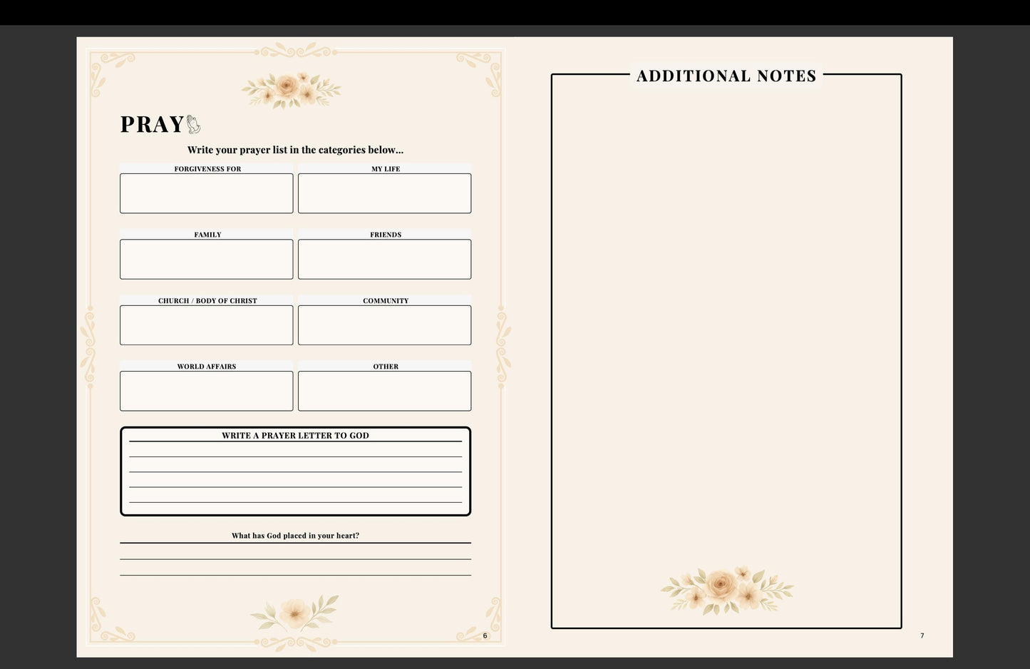 Daily Devotional Journal for Women • Christian Prayer Journal • Bible Study Planner Printable • Scripture Workbook • 230+ Page Faith PDF