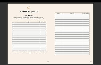 Daily Devotional Journal for Women • Christian Prayer Journal • Bible Study Planner Printable • Scripture Workbook • 230+ Page Faith PDF