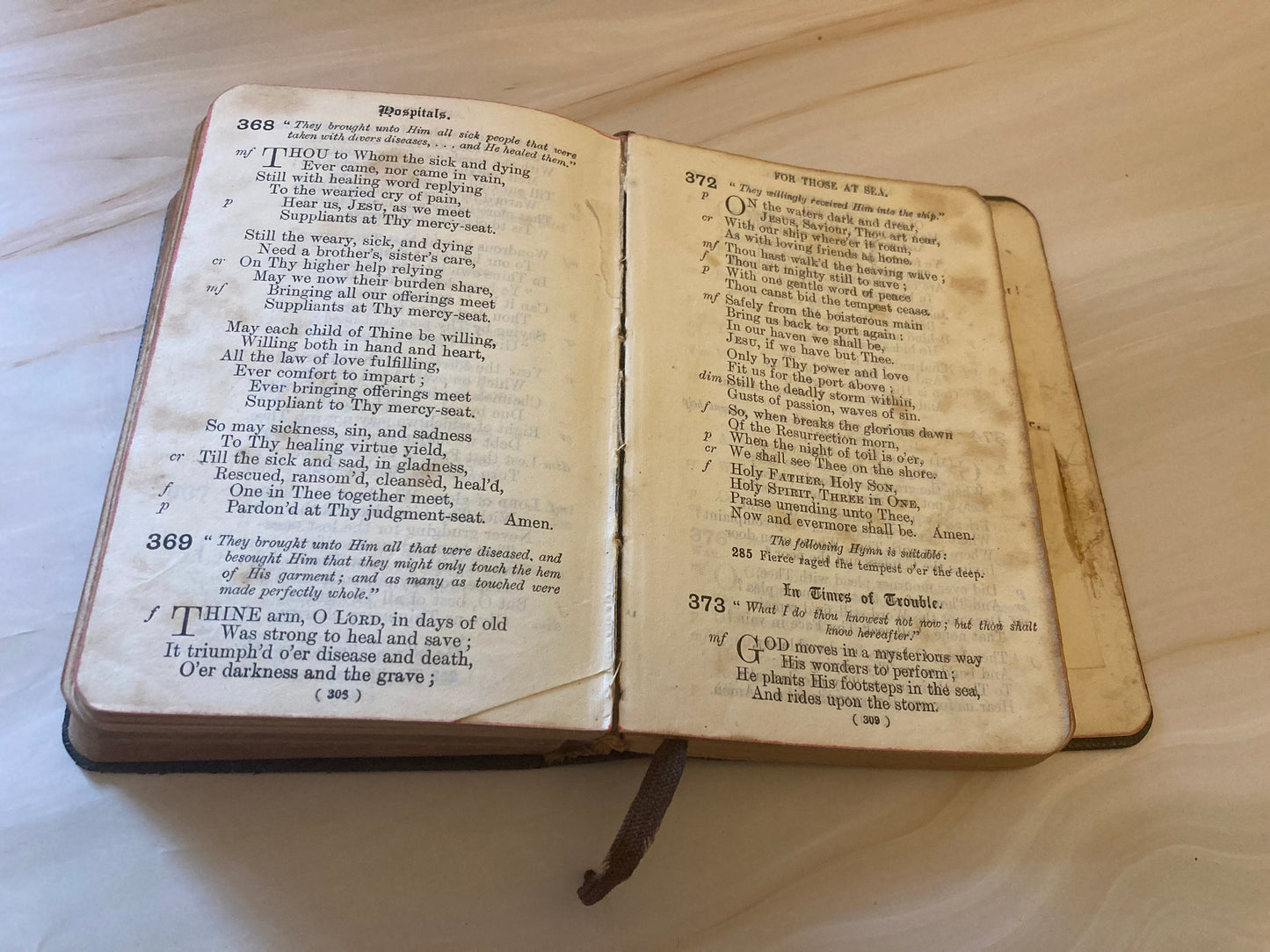 Antique Church Hymn Book 1800s Common Prayer Hymns Anglican Vintage Religious Book - (Ref X110)