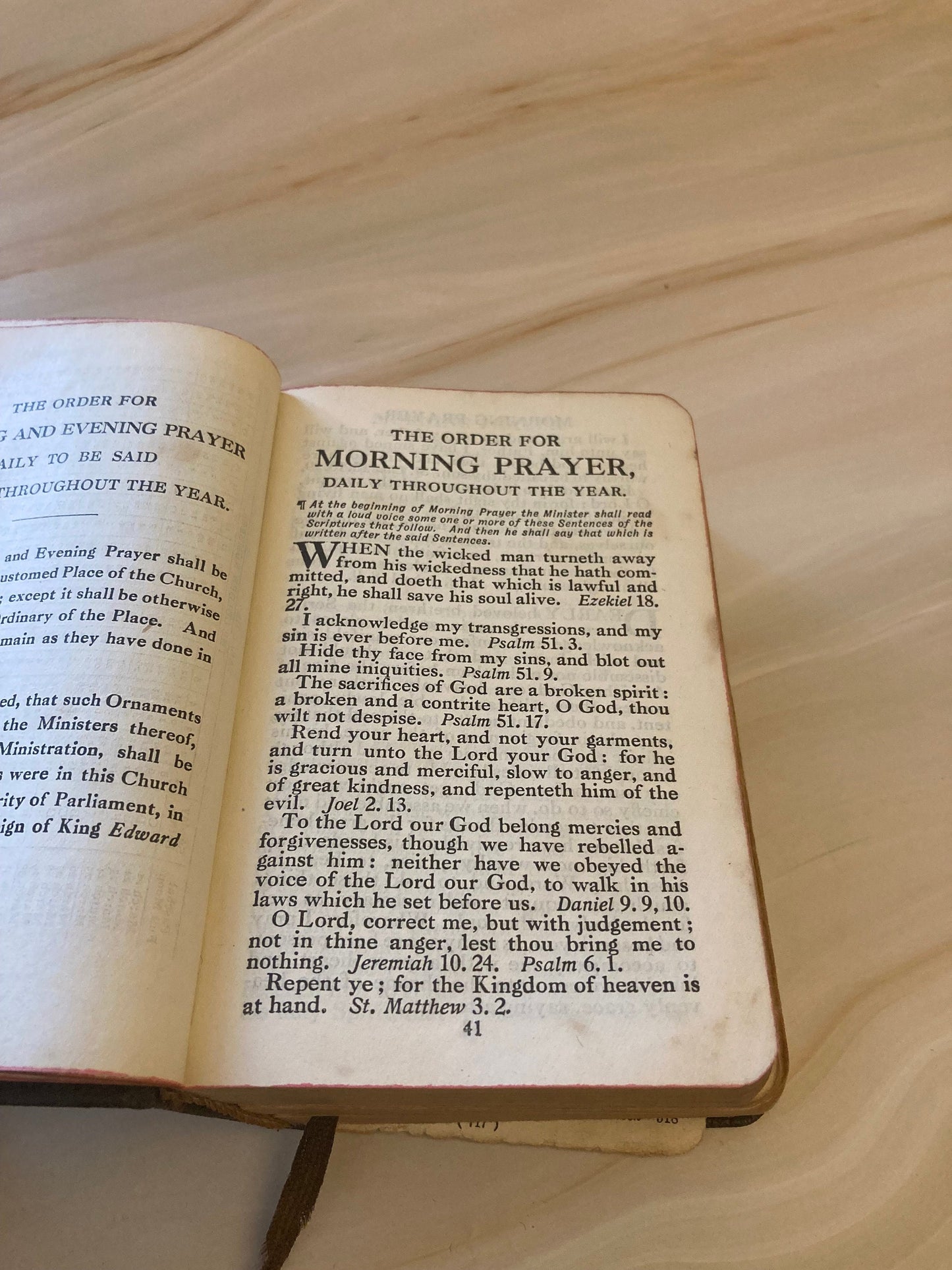 Antique Church Hymn Book 1800s Common Prayer Hymns Anglican Vintage Religious Book - (Ref X110)