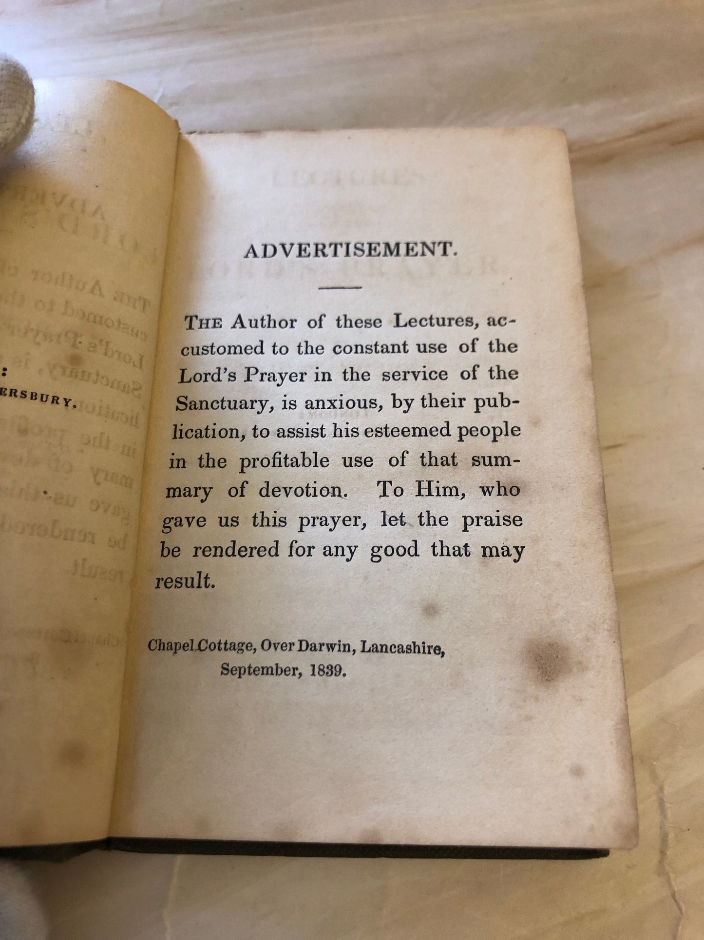 Vintage Christian Book Lectures on the Lord’s Prayer Religious Study Book Antique Book - (Ref x367)