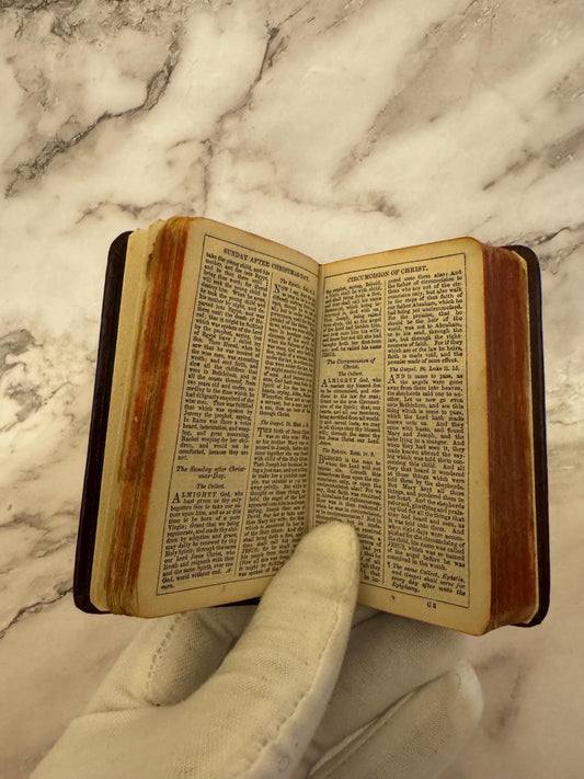 c1840 Victorian Book of Common Prayer and Hymns Leather Pocket Edition - Ref x564