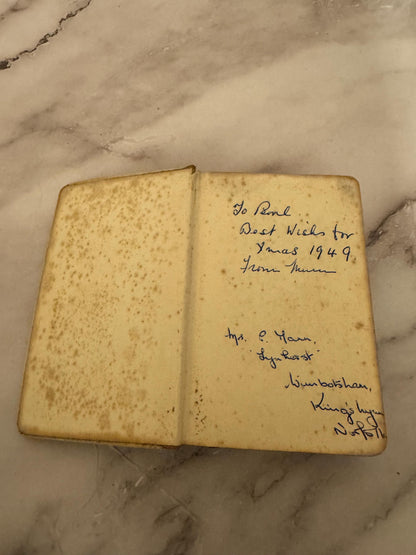 Vintage 1949 Book of Common Prayer | Eyre & Spottiswoode Miniature | Cream Celluloid Cross Cover | Church of England Pocket - Ref x553