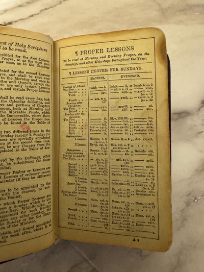 c1840 Victorian Book of Common Prayer and Hymns Leather Pocket Edition - Ref x564