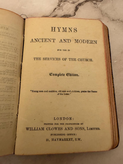 1943 Book of Common Prayer and Hymns A&M Oxford University Press Black Leather - Ref x551
