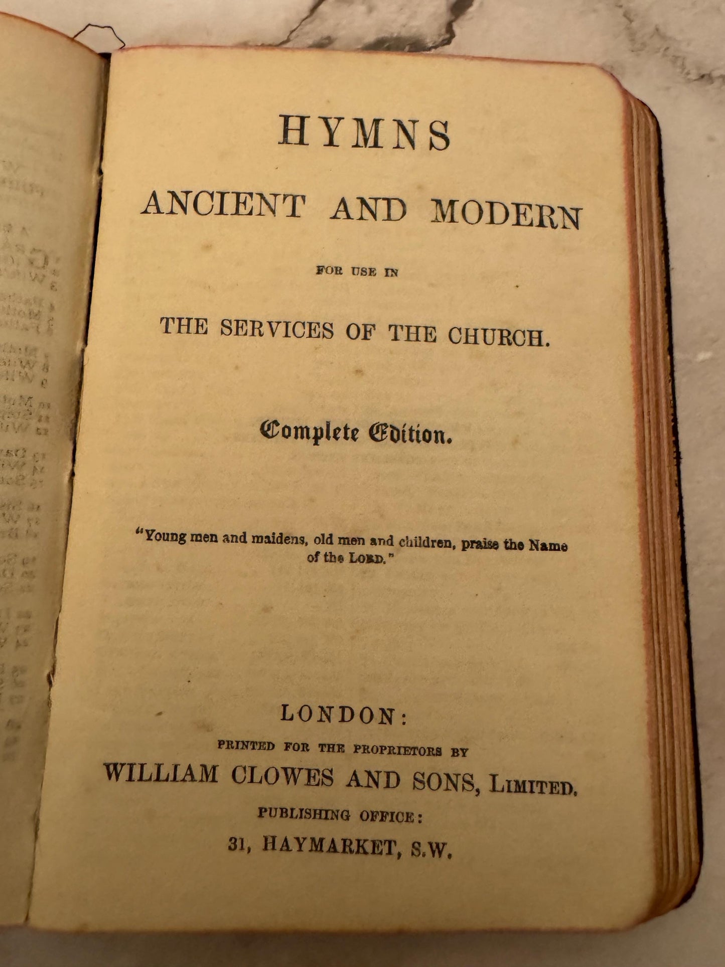 1943 Book of Common Prayer and Hymns A&M Oxford University Press Black Leather - Ref x551