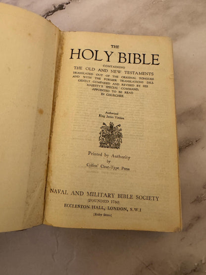 Vintage 1961 Holy Bible | King James Version by British & Foreign Bible Society | Cambridge Ruby 32mo | Burgundy Leather | Ref x544