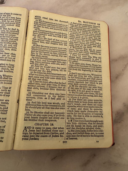 1961 King James Holy Bible British and Foreign Bible Society Cambridge Ruby 32mo - Ref x543