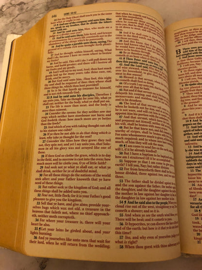 KJV Holy Bible – White Hardcover – Red Letter Edition – 2002 Bible - Ref X516