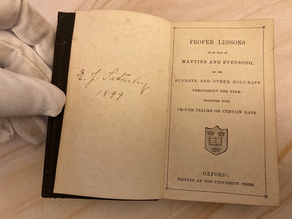 1899 Antique Oxford New Testament Bible Proper Lessons Vintage Leather Bible - (Ref x356)
