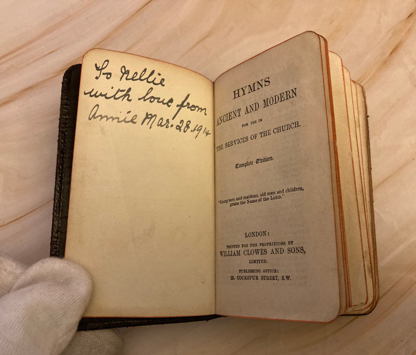 1914 Pocket Size Church Hymnal - (Ref x352)