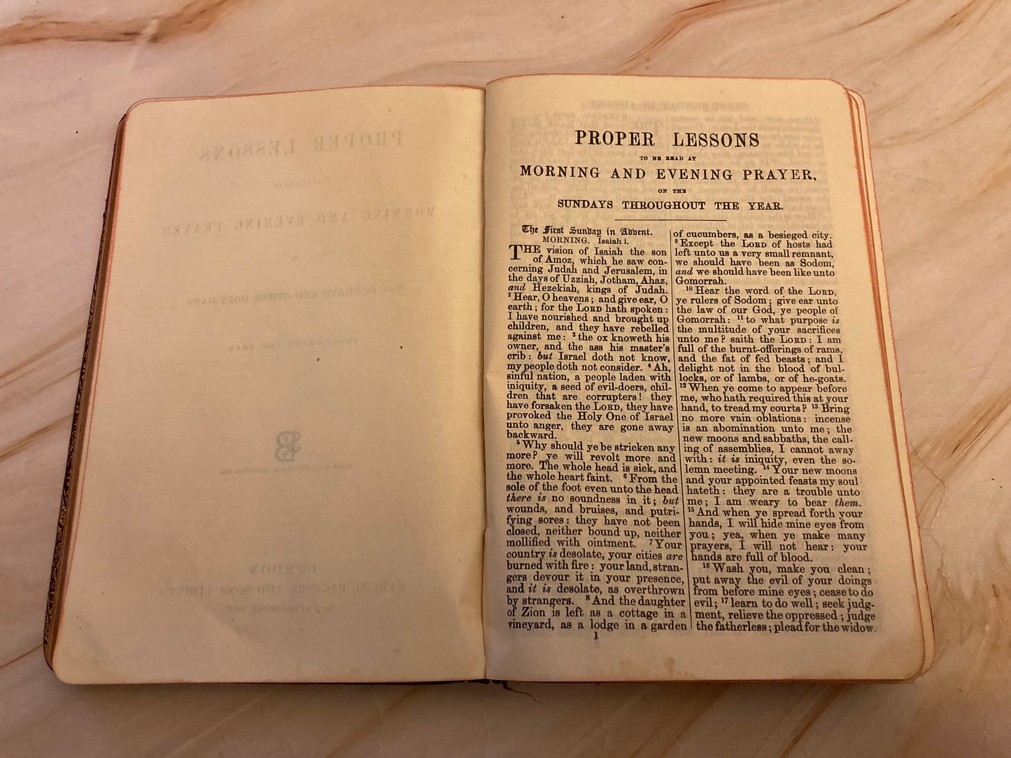 Antique Book of Common Prayer Leather Christian Prayer Book Vintage Church of England - (Ref x351)