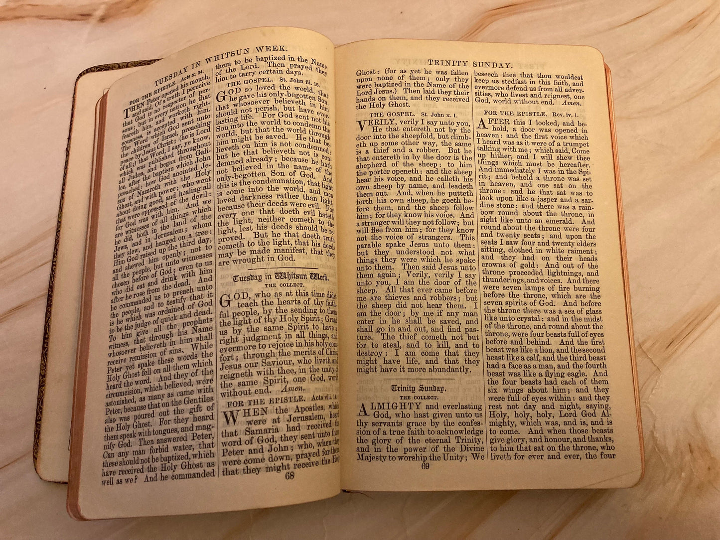 Antique Book of Common Prayer Leather Christian Prayer Book Vintage Church of England - (Ref x351)
