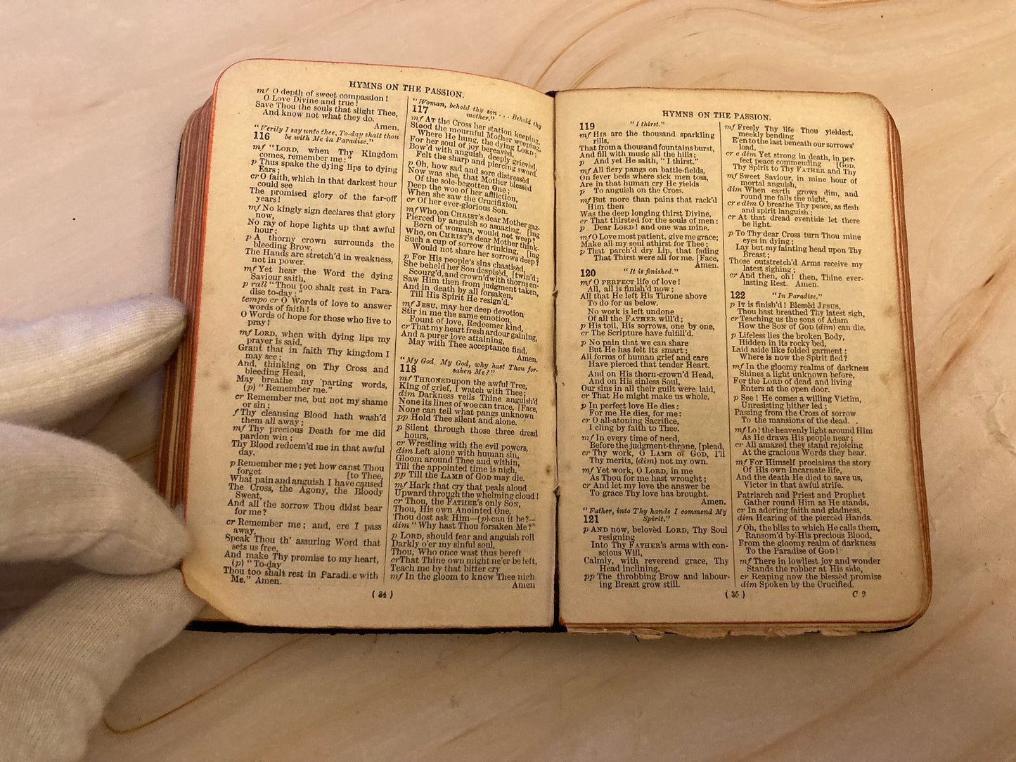 1911 Antique Common Prayer & Hymns Book – Mini Pocket Prayer Book – Vintage Christian Book- Ref x350