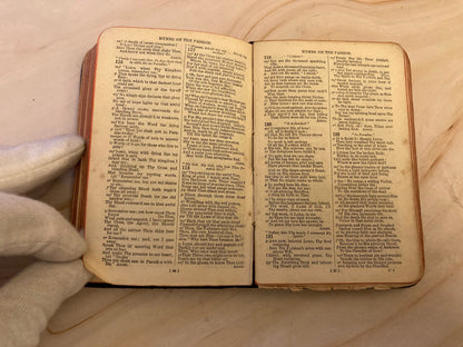 1911 Antique Common Prayer & Hymns Book – Mini Pocket Prayer Book – Vintage Christian Book- Ref x350