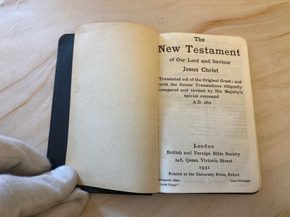 1931 New Testament Bible Vintage Christian Bible Pocket Bible Antique - (Ref x343)
