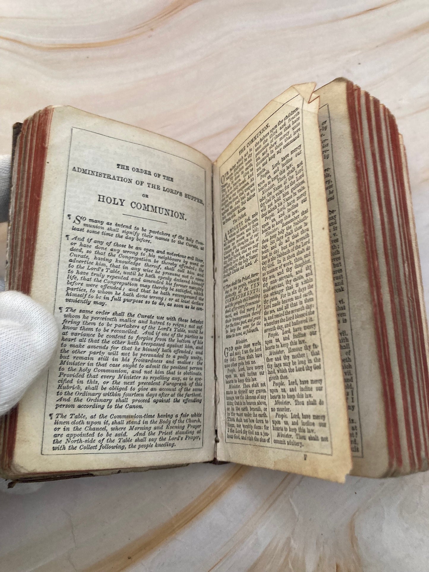 Antique 1800s Book of Common Prayer – Mini Pocket Prayer Book – Victorian Christian Devotional - (Ref x346)