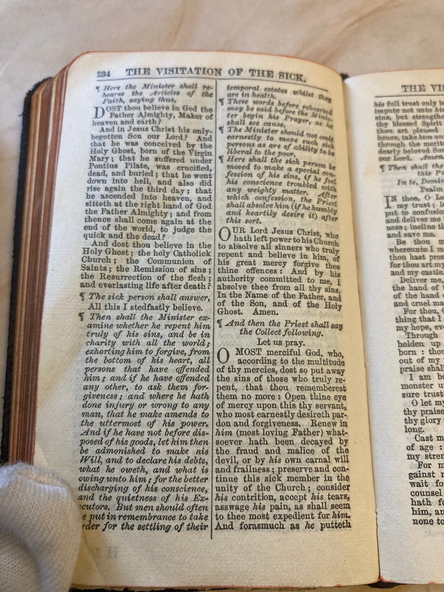 1914 Book of Common Prayer Mini Leather Pocket Prayer Book Church of England - Ref x342